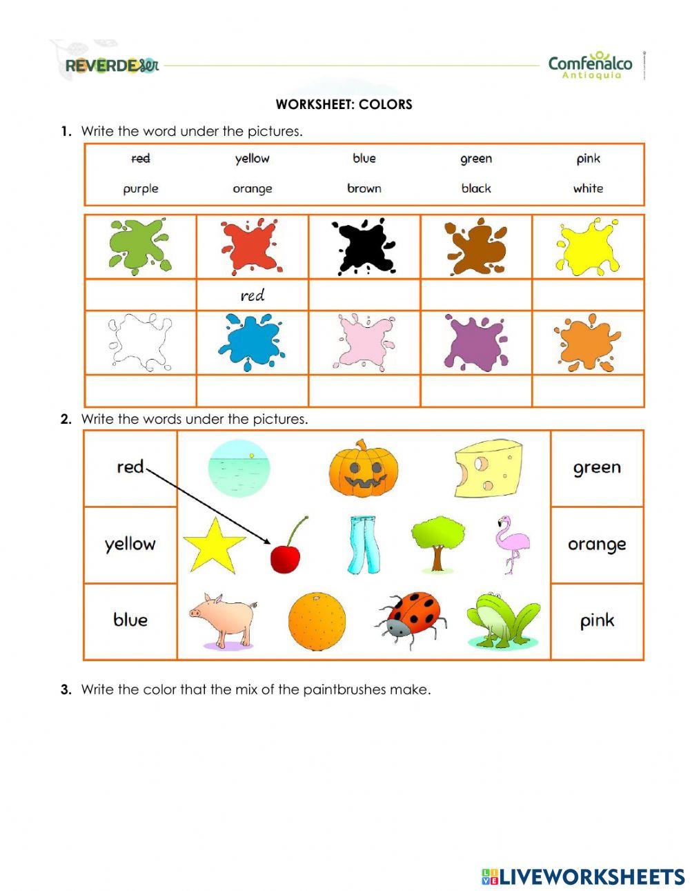 COLORS WORKSHEET | Free Interactive Worksheets | 5038949