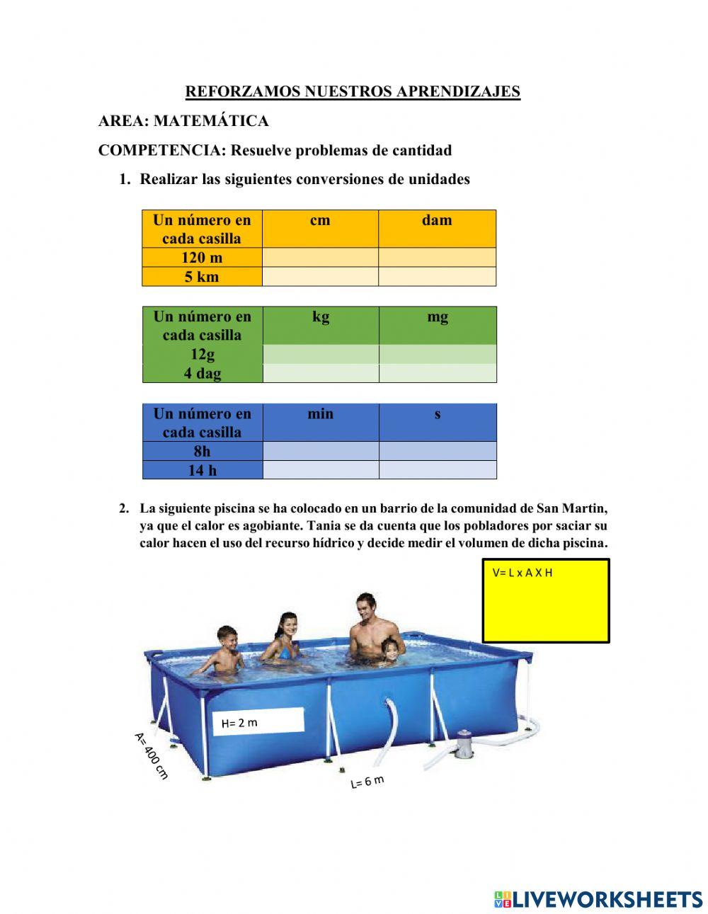 Conversiones de unidades de longitud, masa , tiempo y medidas de capacidad