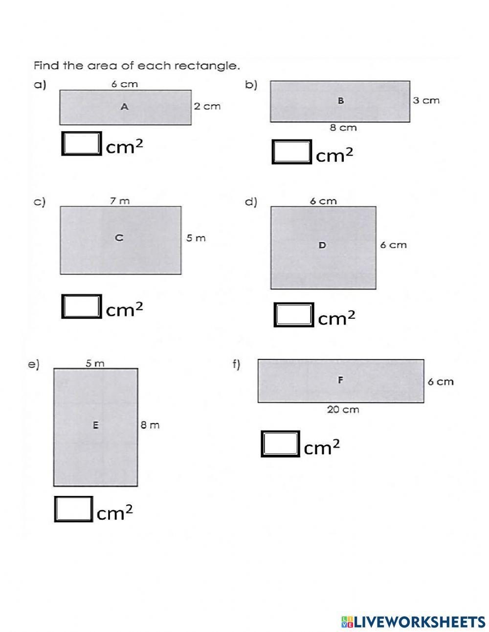 Area of Rectangles 3