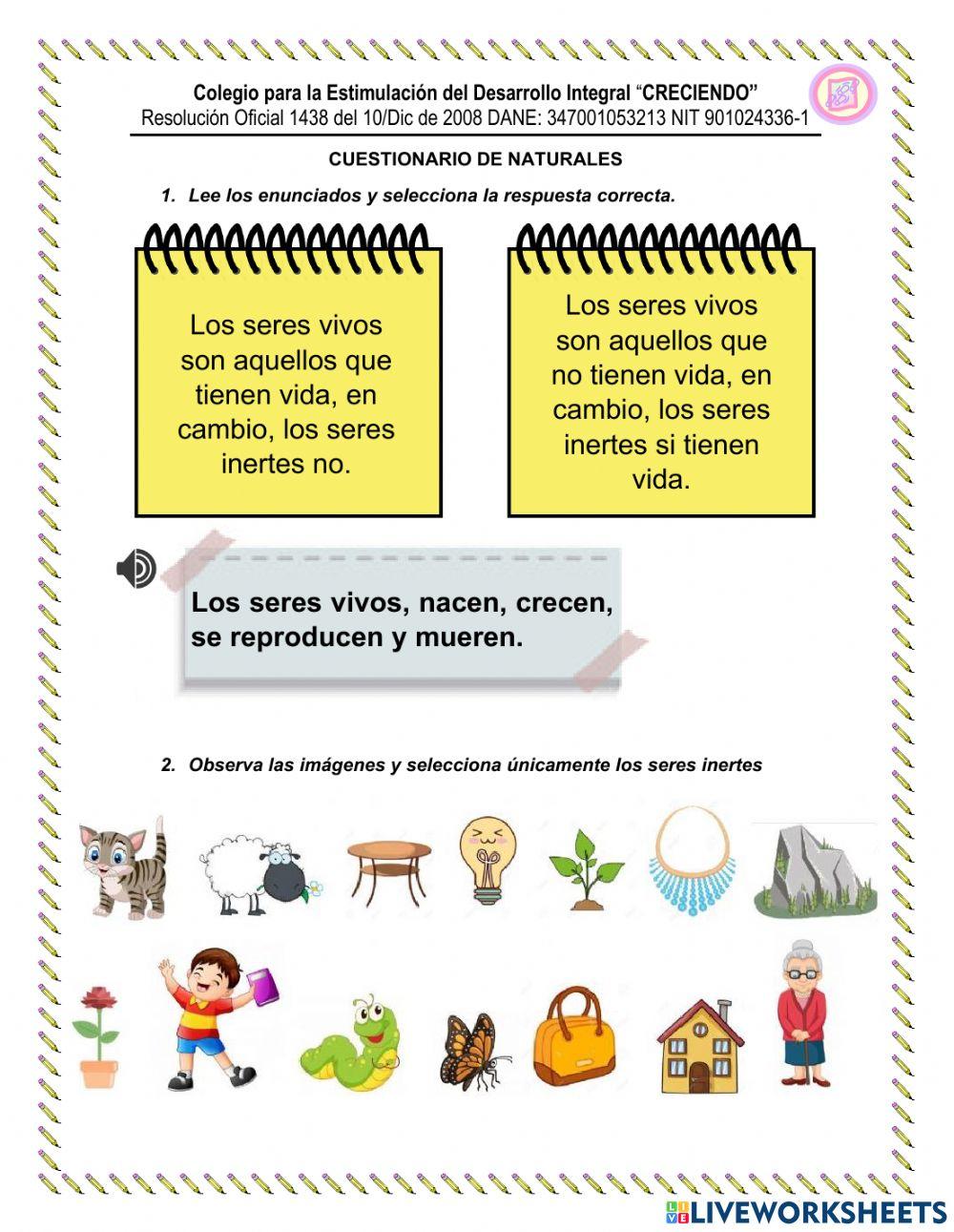 Cuestionario naturales