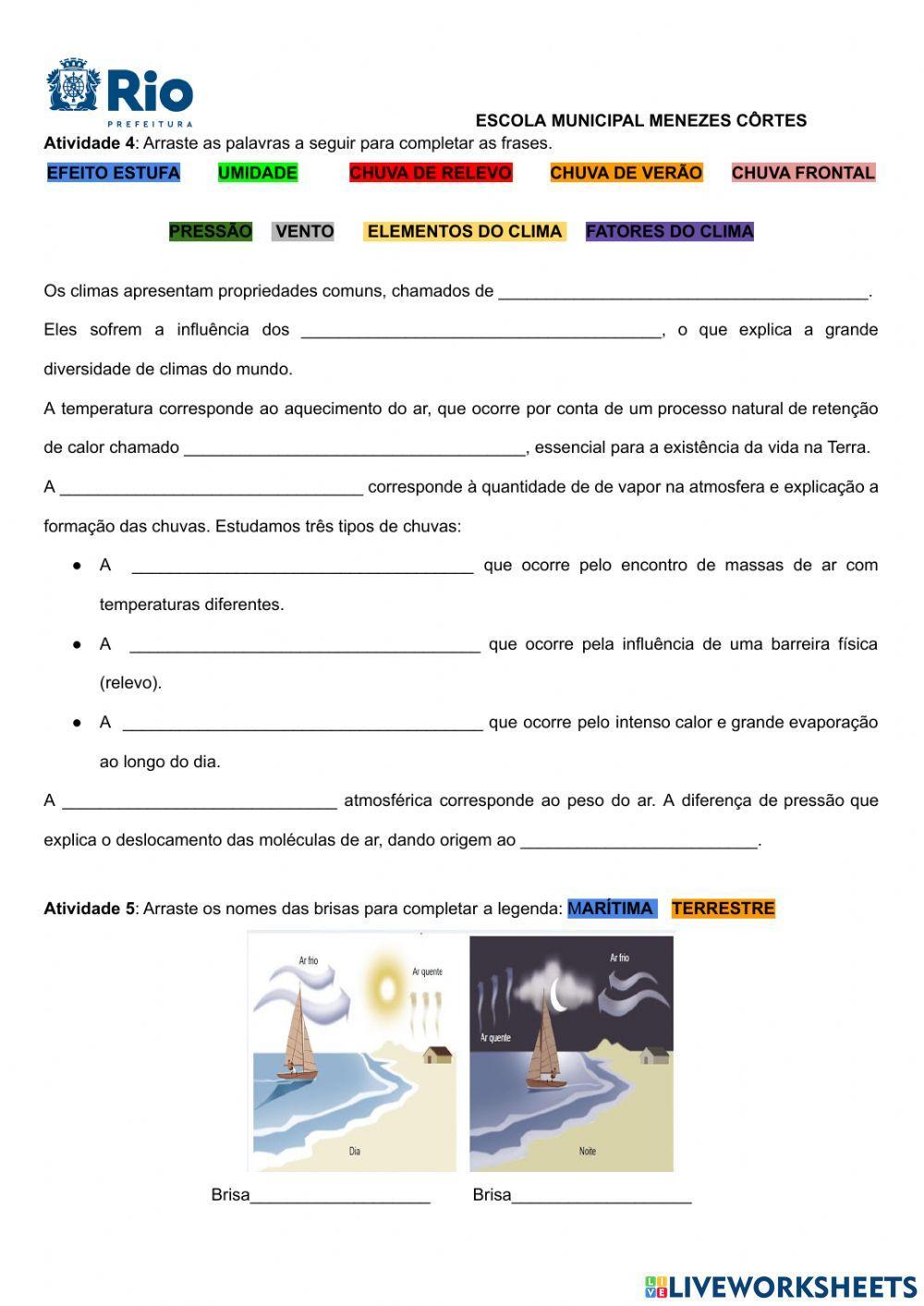 Revisão: Tempo e clima- Fatores e Elementos