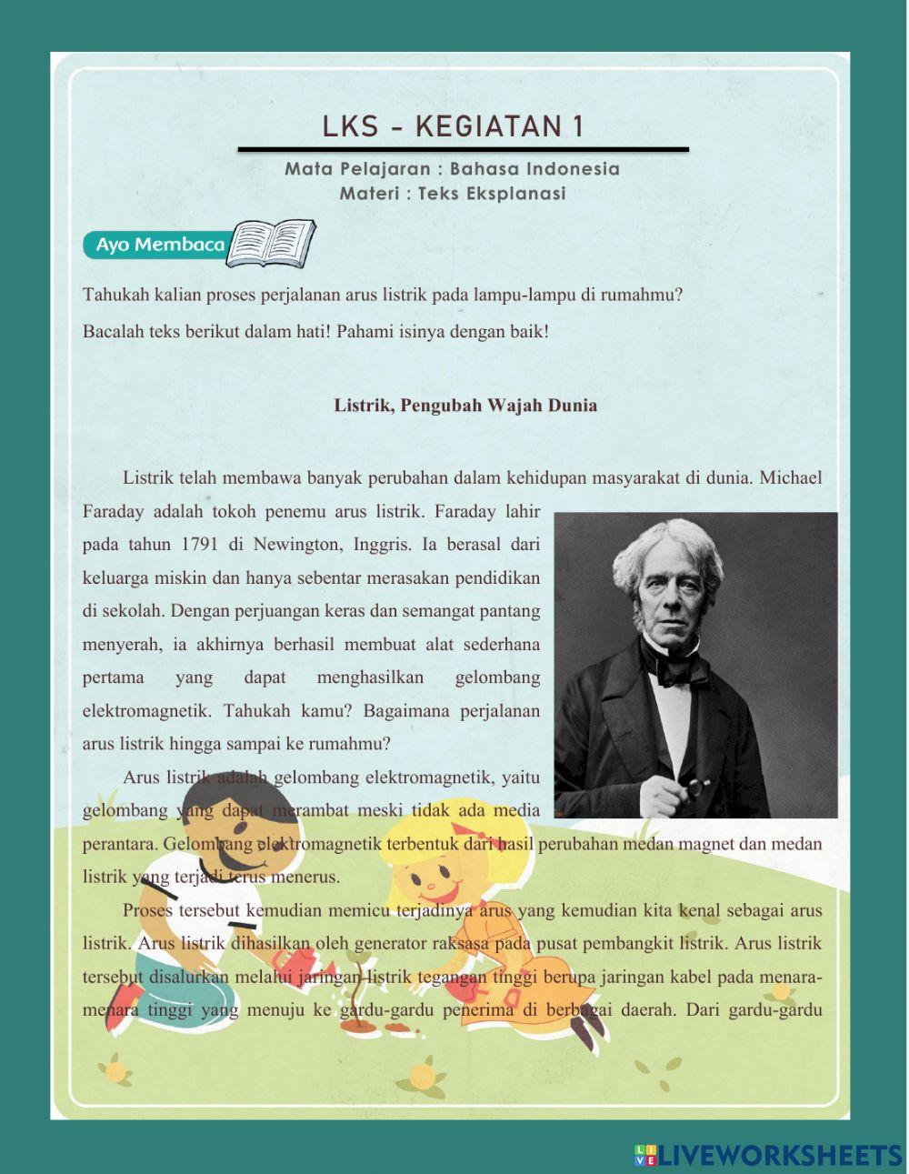 Lembar Kerja Siswa Kelas 6 SD Tema 3 - Subtema 1