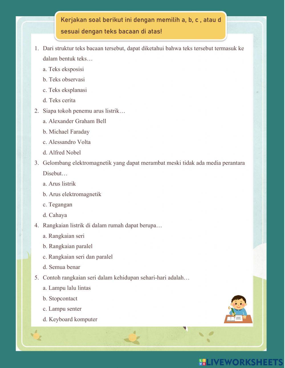 Lembar Kerja Siswa Kelas 6 SD Tema 3 - Subtema 1