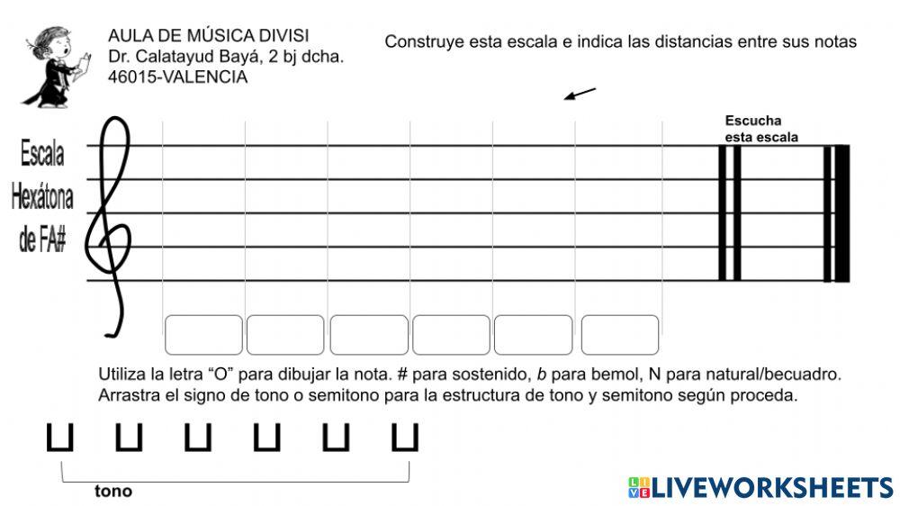 Escala Hexátona de FA sostenido