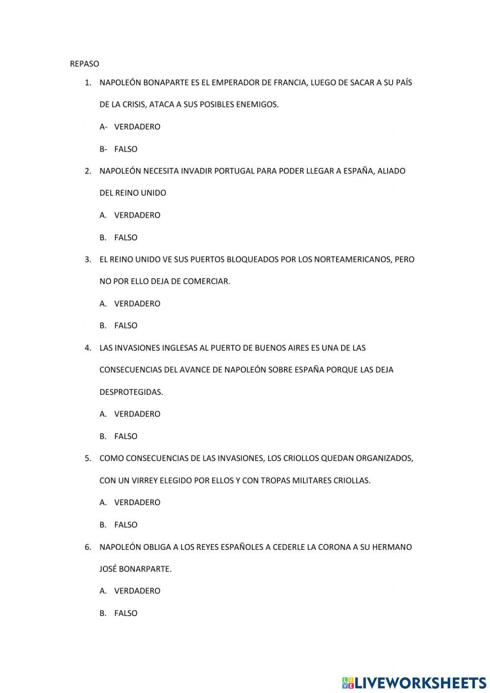 Repaso de revoluciones