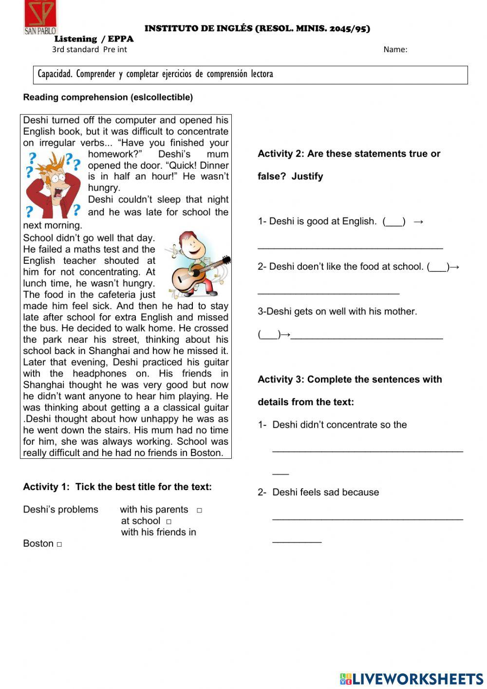 Pre intermediate Reding