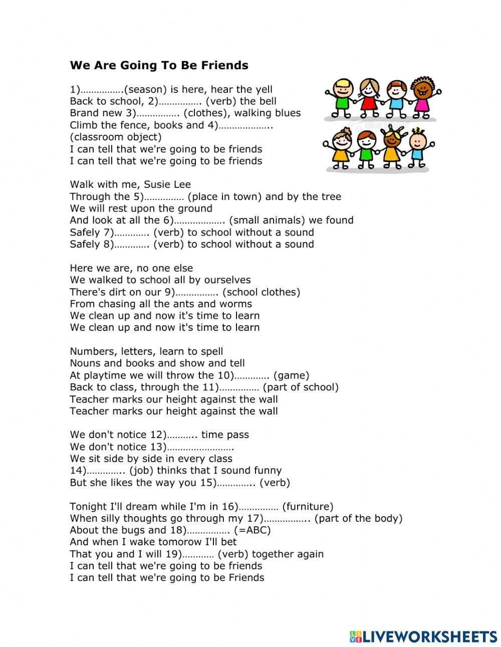 Song: We Are Going To Be Friends - White Stripes