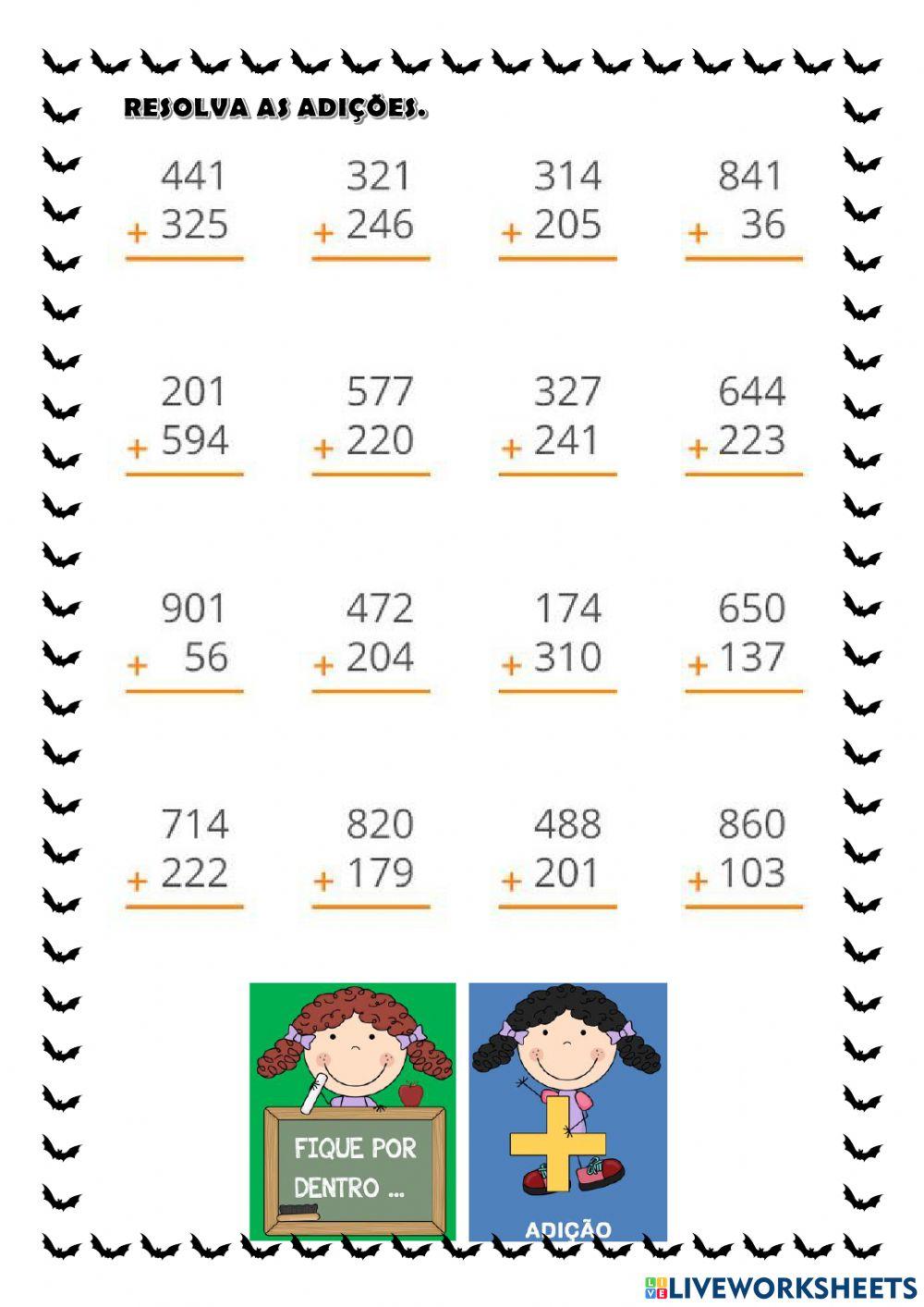 Trabalho língua portuguesa e matemática