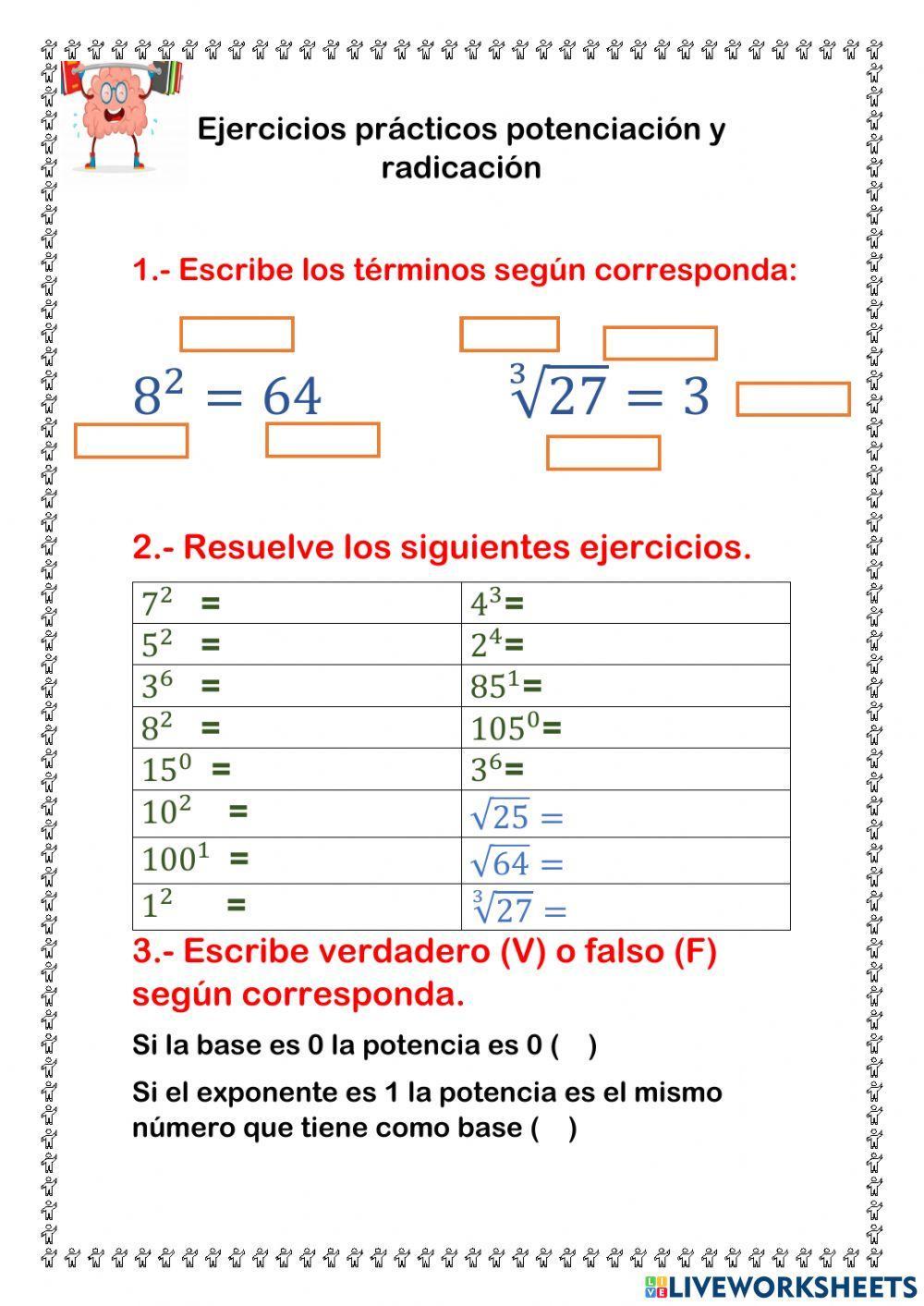Potenciación y radicación