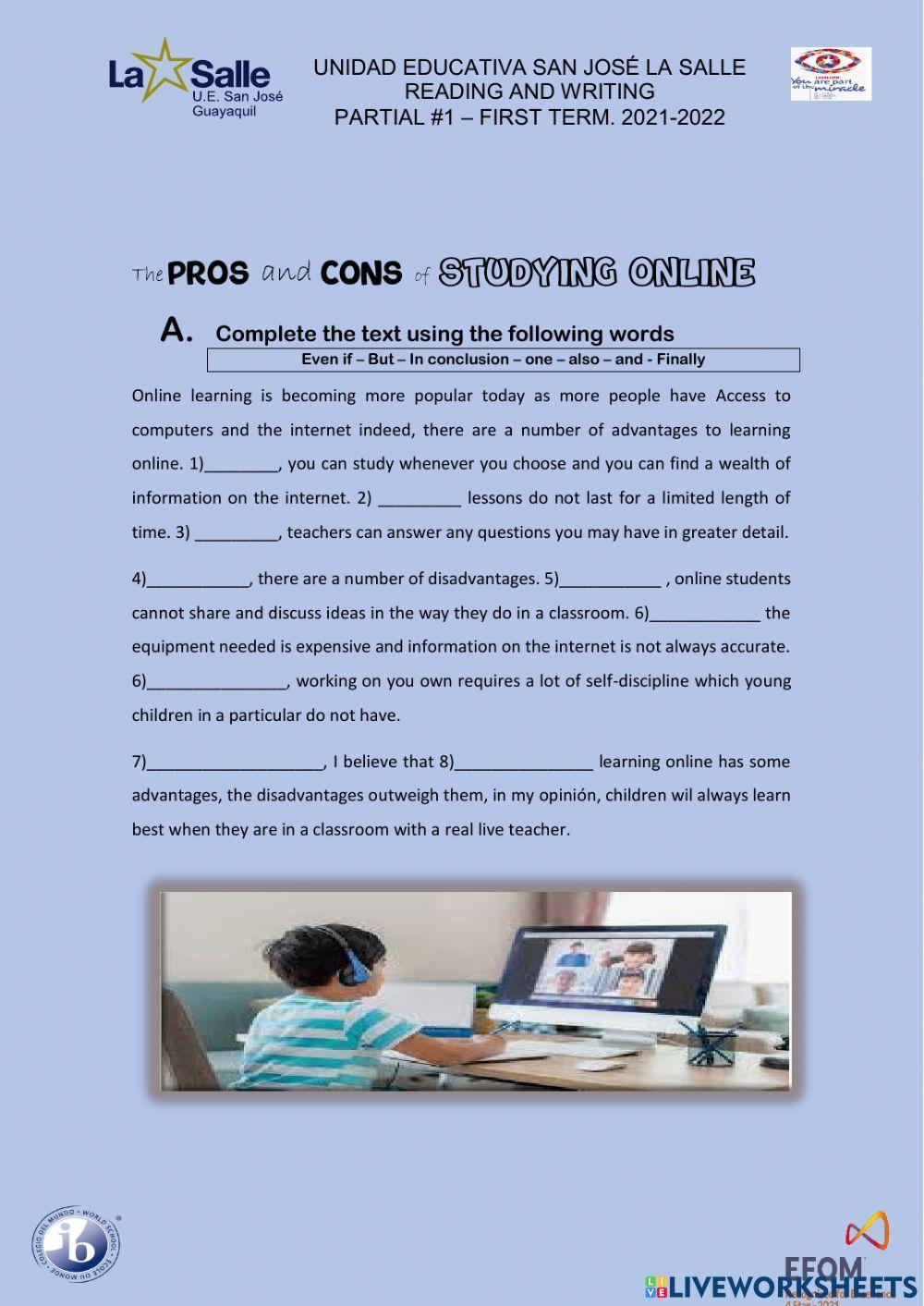 The Pros and Cons of Studying online
