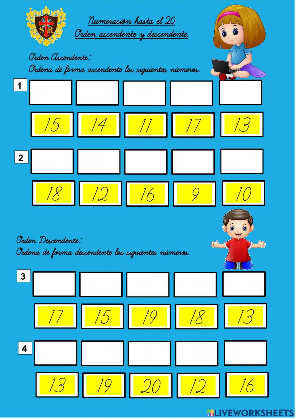 Orden ascendente y descendente.