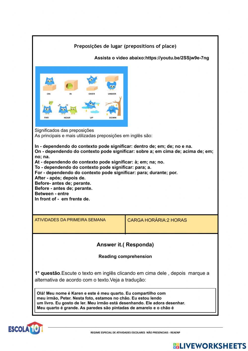 Roteiro 7° ano - 6 quinzena