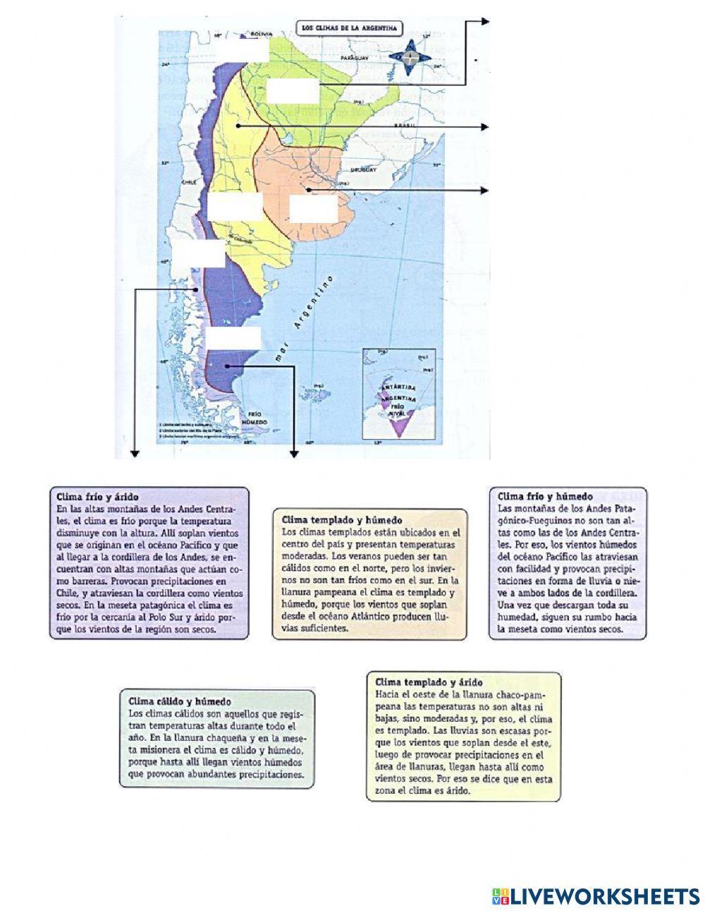 Argentina, división política, relieve y clima