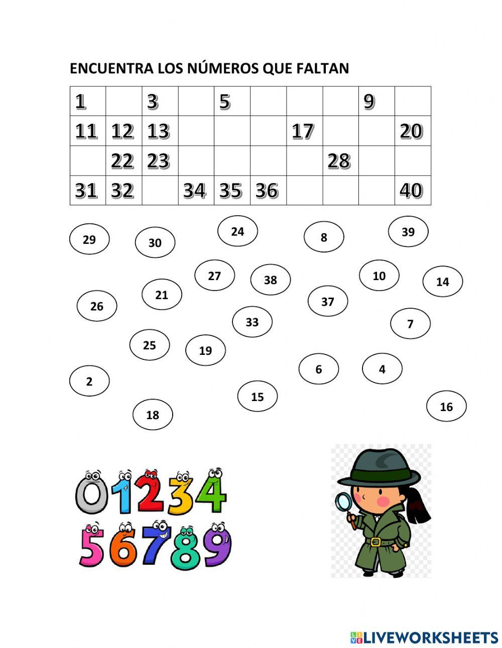 Números hasta el 40