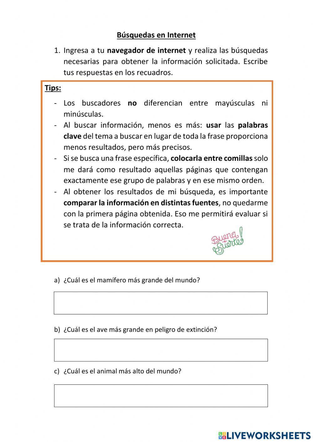 Búsquedas en Internet