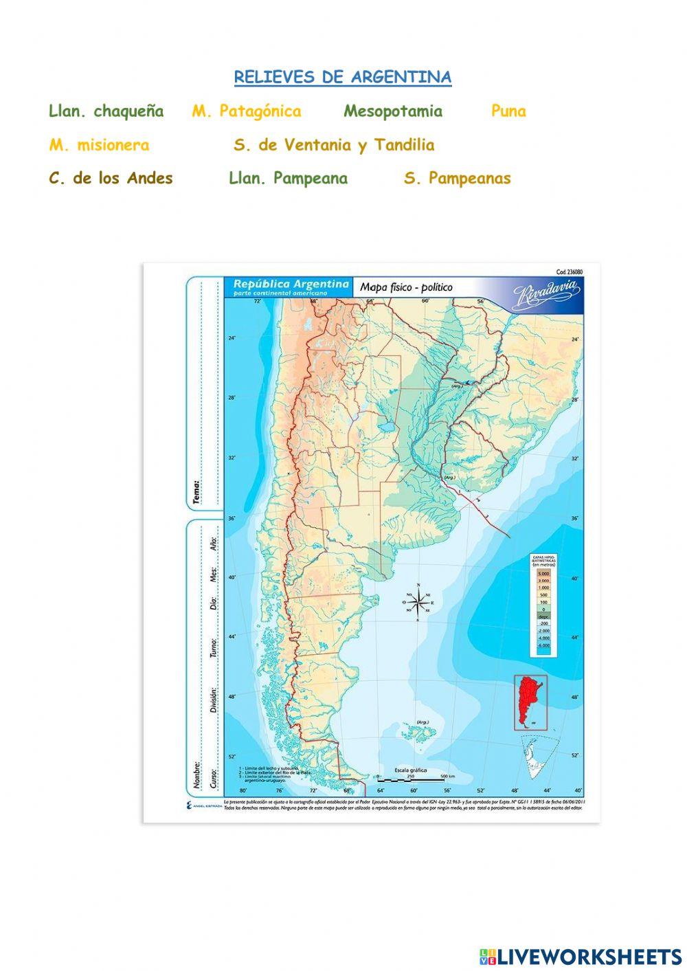 Relieves de argentina