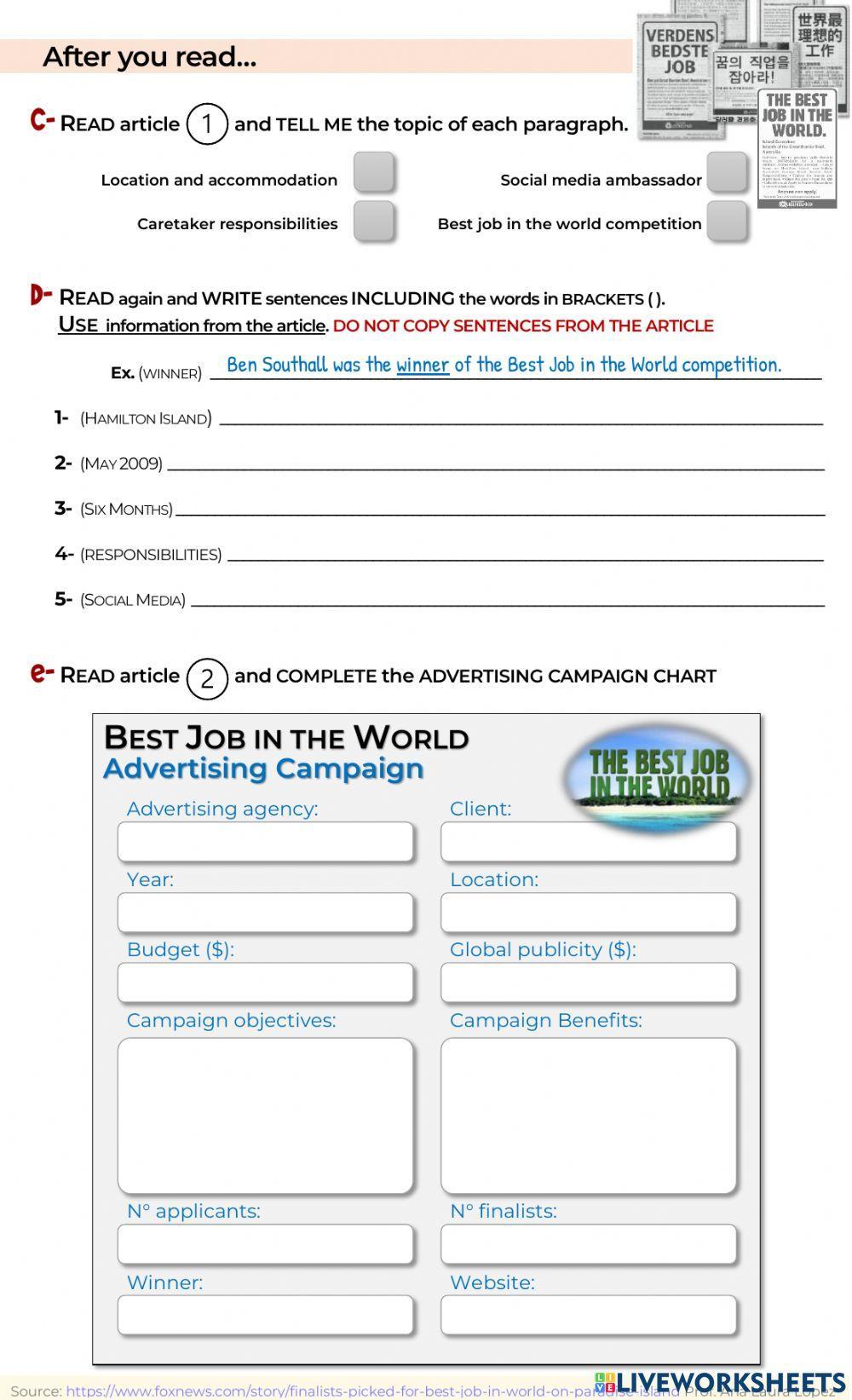 The Best Job in the World (part 2)