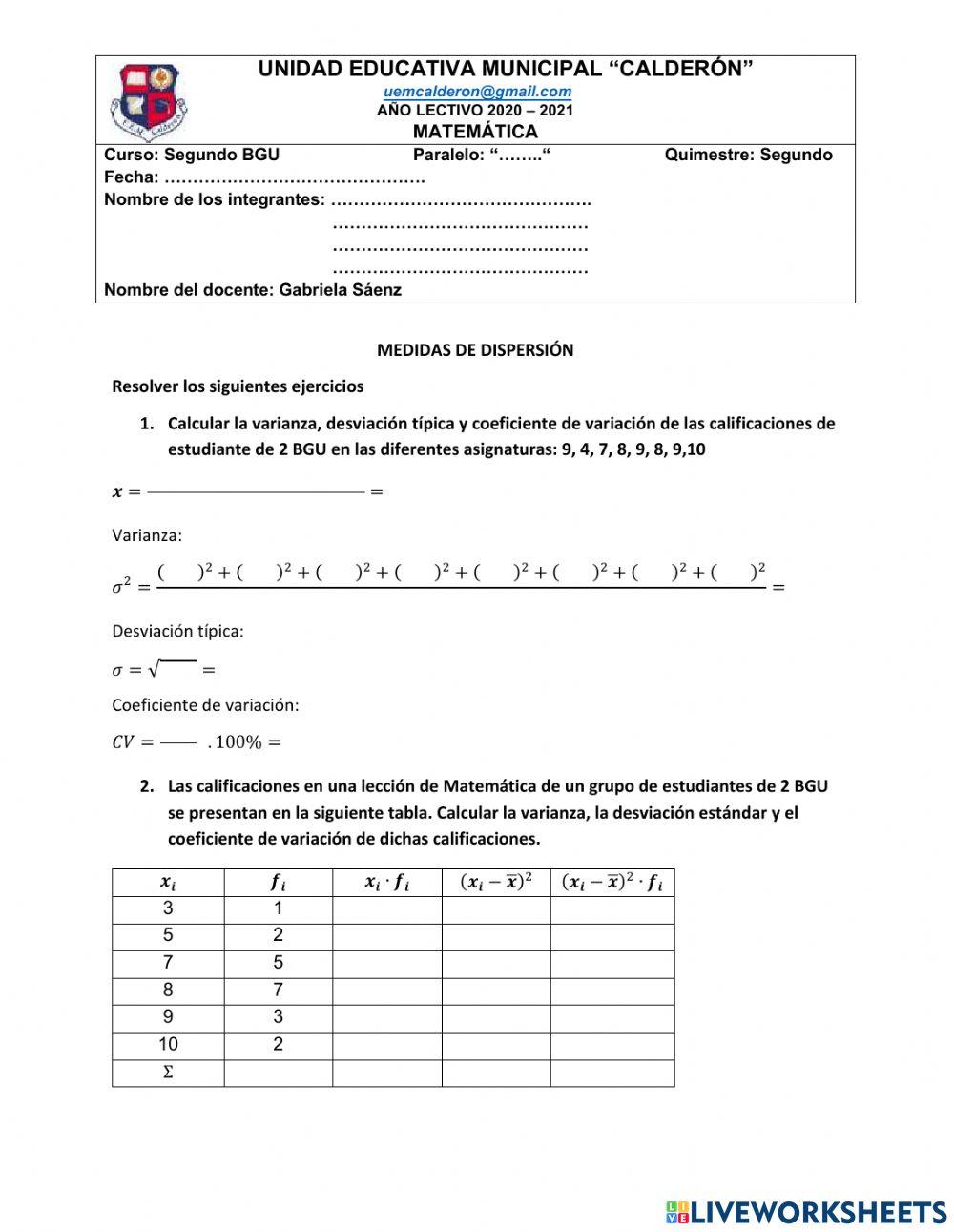 Medidas de dispersión
