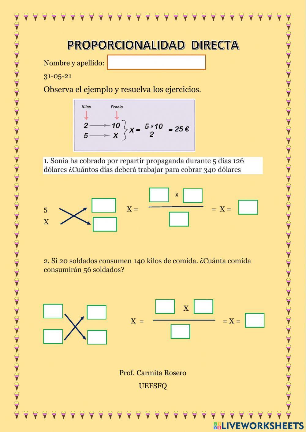 Proporcionalidad directa