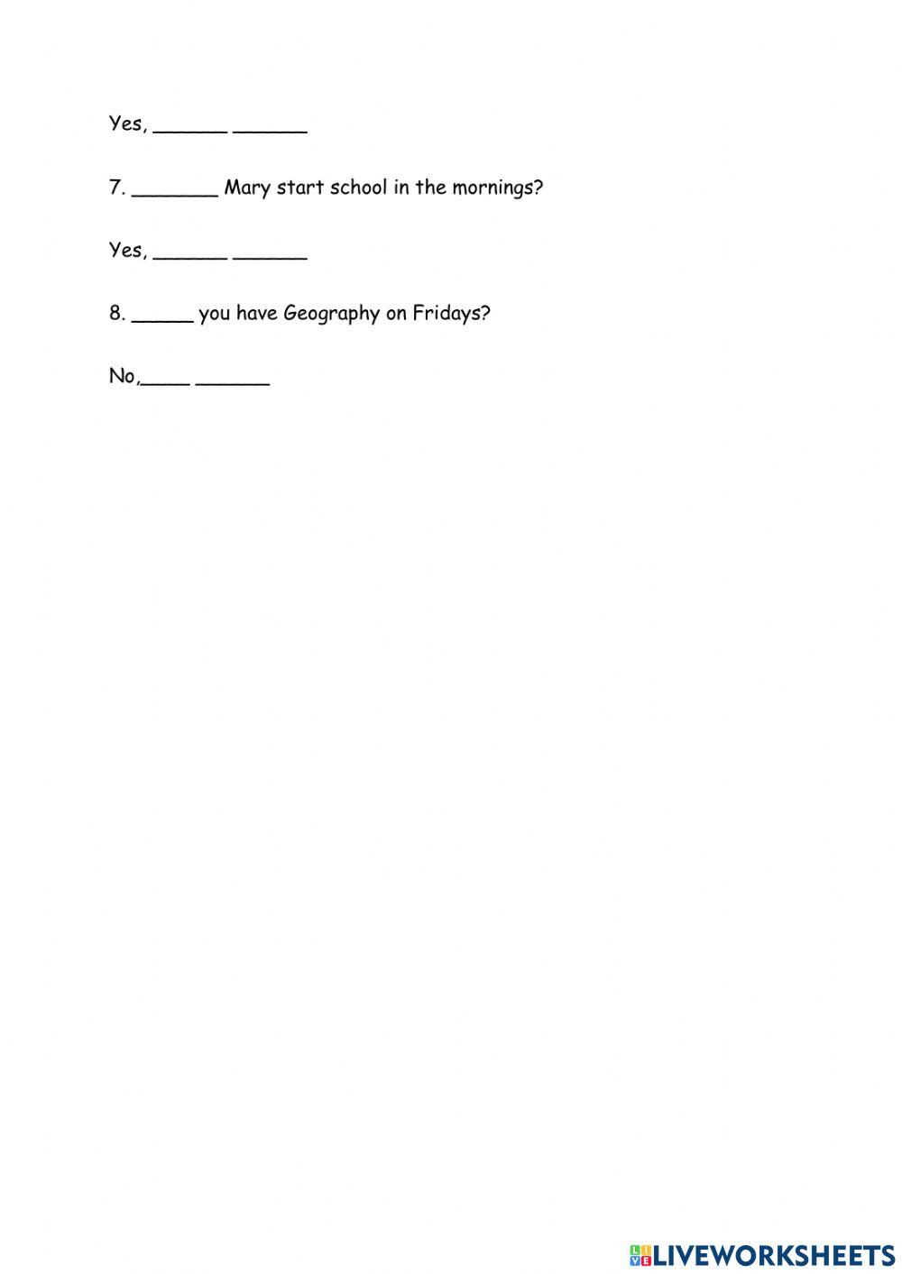 Daily routines DO-DOES