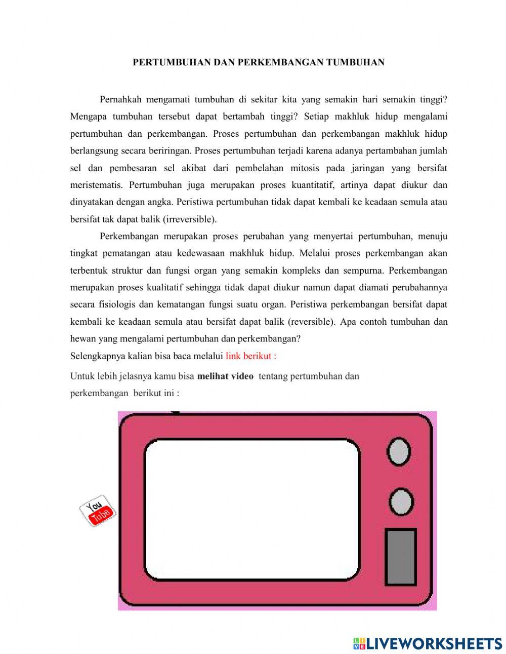 Pertumbuhan dan perkembangan