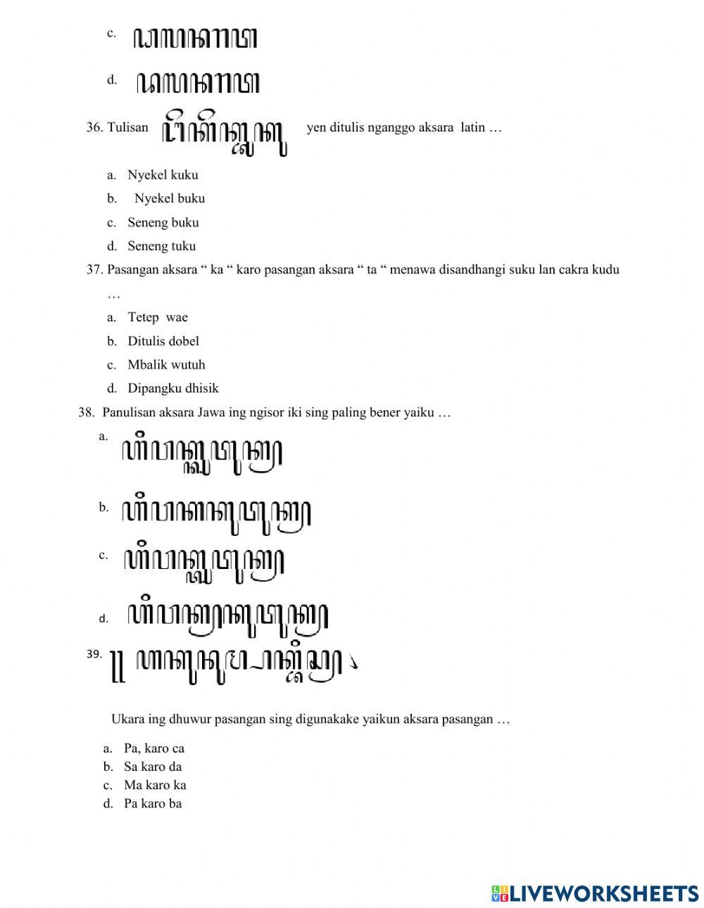 Pat 5 bahasa jawa