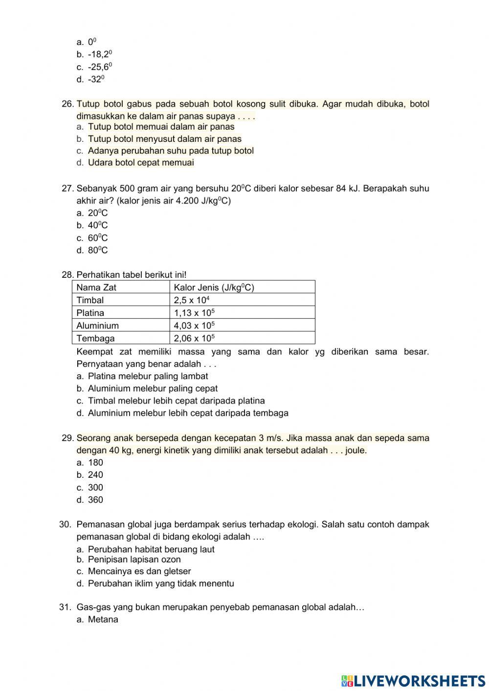 Pat ipa kelas 7 tahun 2020-2021
