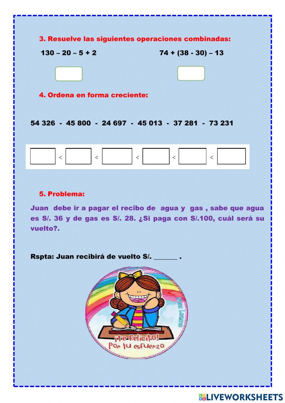 Números naturales y sus operaciones