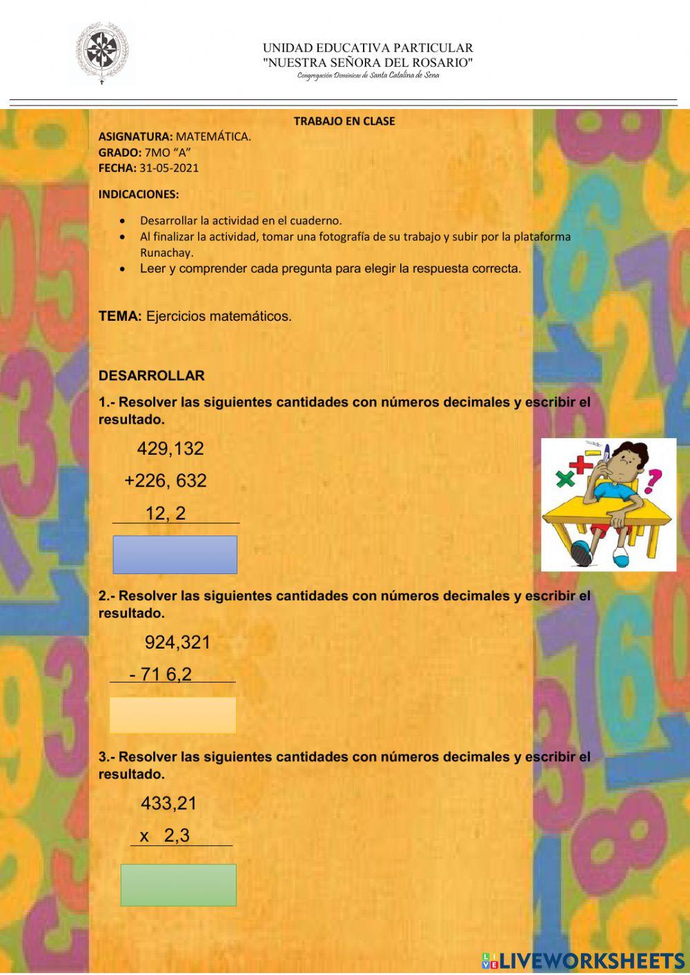 Actividad matemática 7