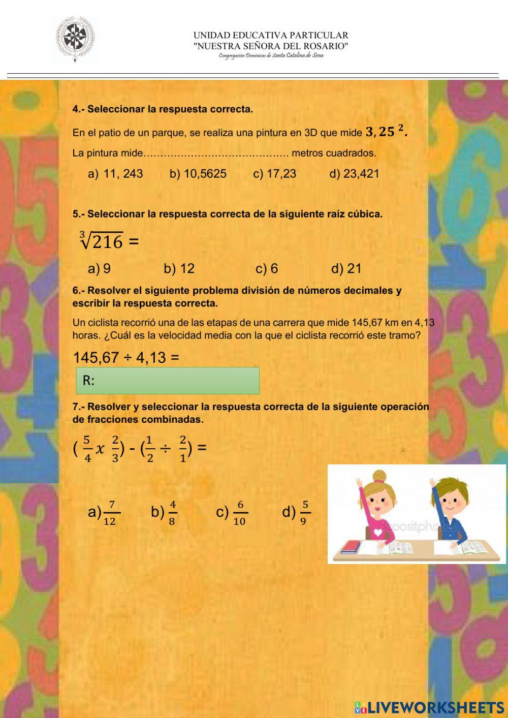 Actividad matemática 7