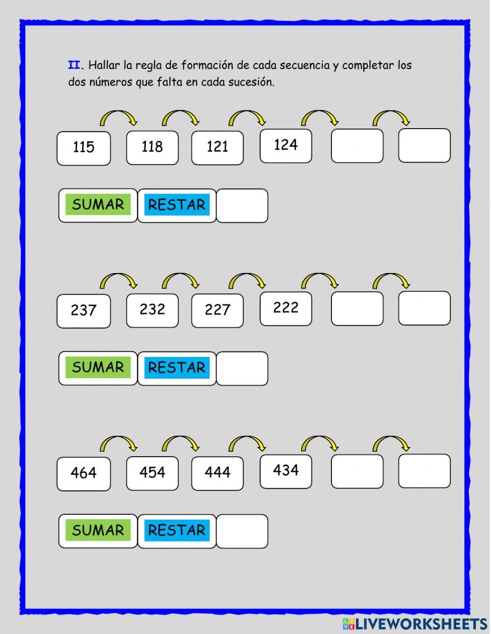Sucesiones numéricas