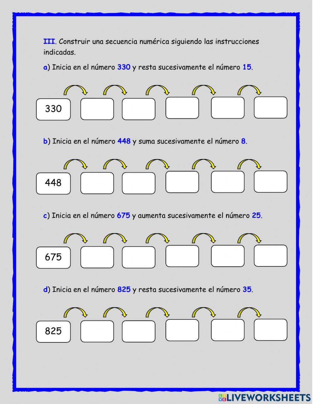Sucesiones numéricas