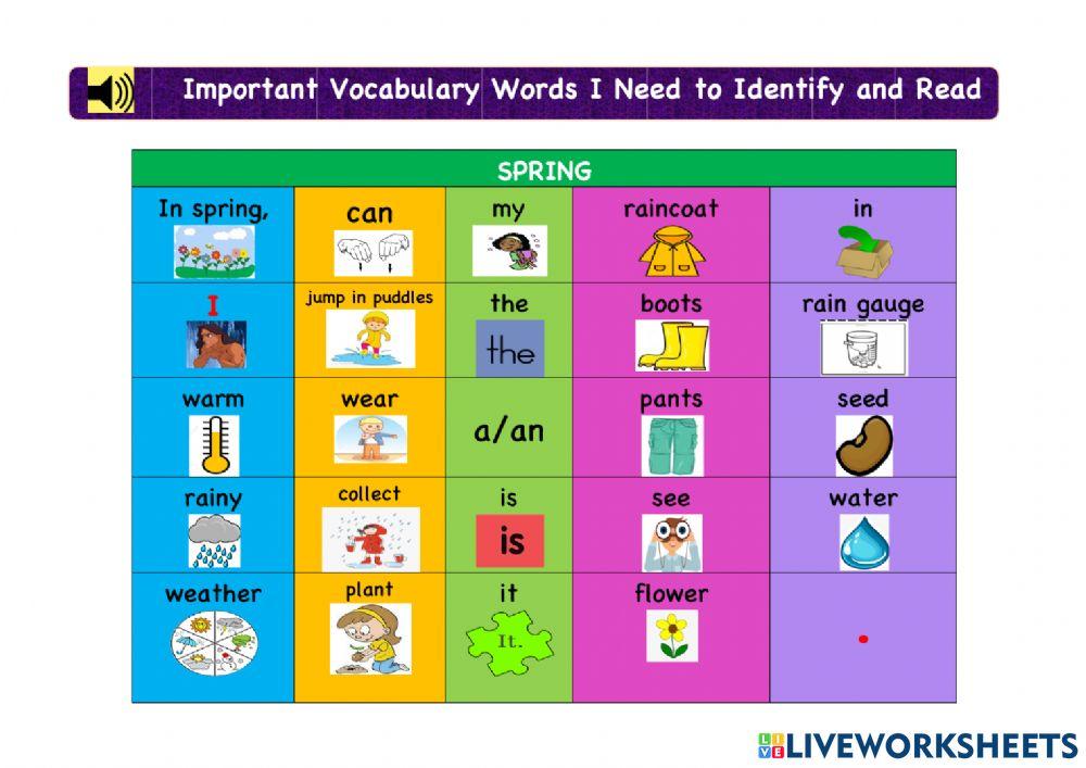Vocabulary: The Seasons