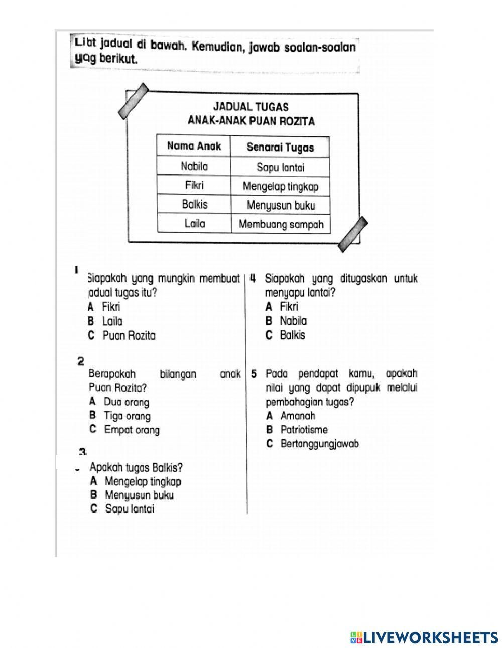 Ujian pertengahan tahun Tahap 1