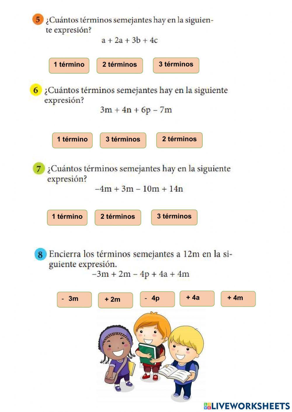 Agrupampos términos semejantes
