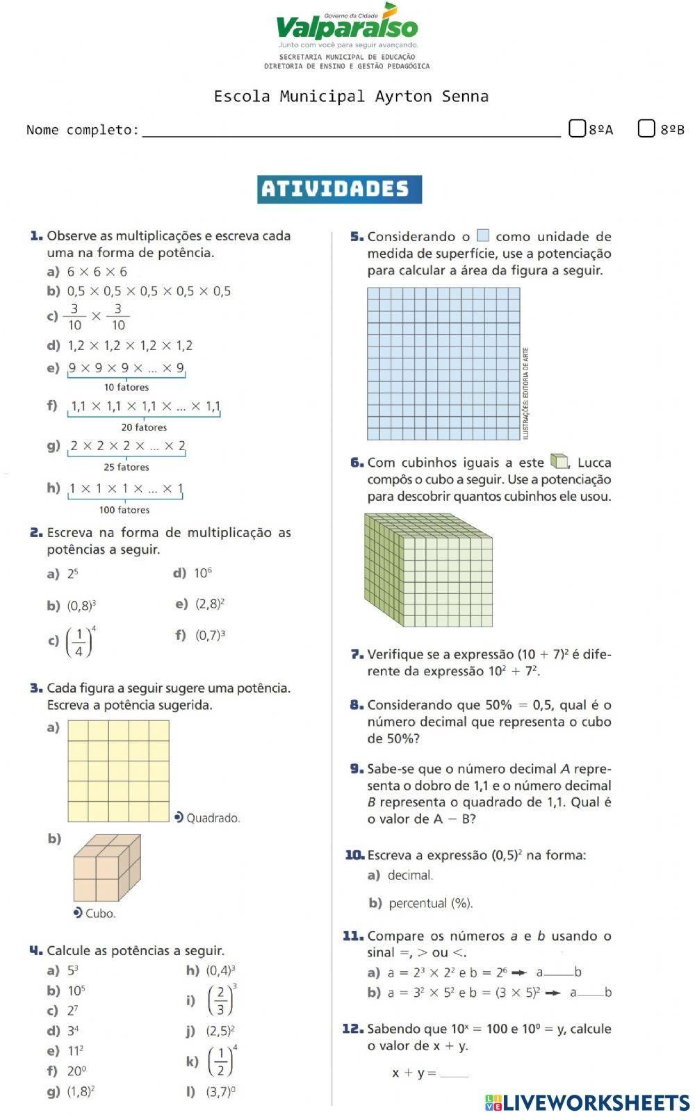 Potencia com números racionais