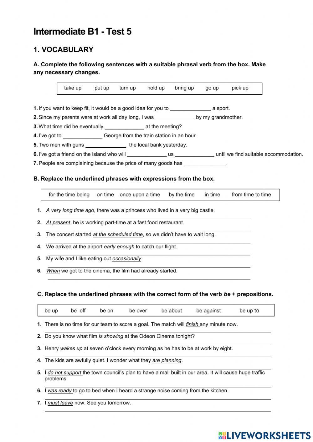 Intermediate B1 - Test 5