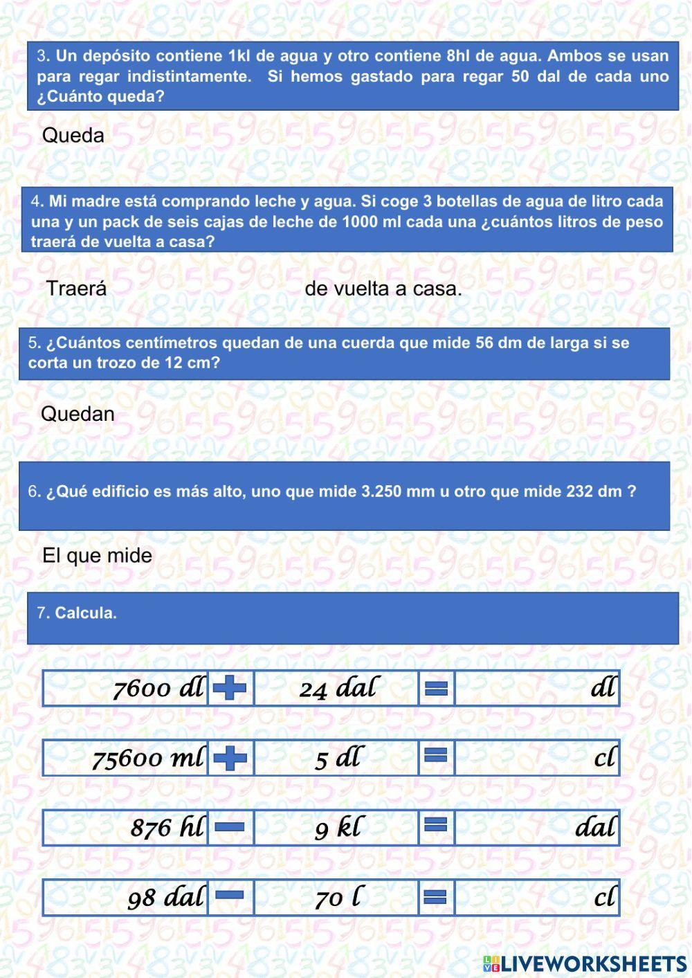 Unidades capacidad, masa y longitud