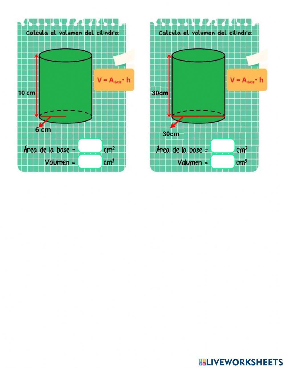 Volumen del cilindro