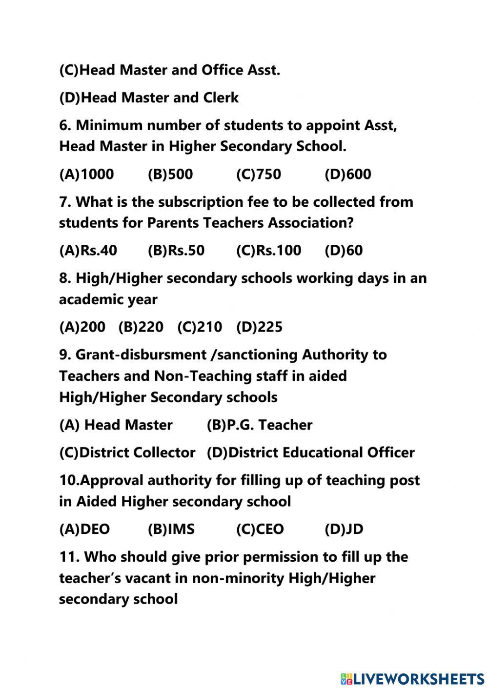 Model paper for Departmental exam(065) T1 1047996