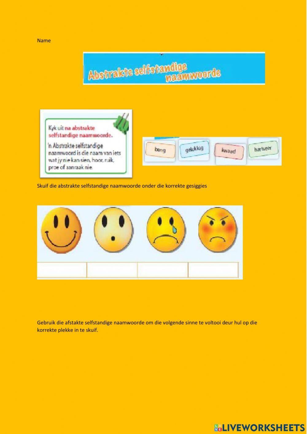 Abstrakte selfstandige naamwoorde