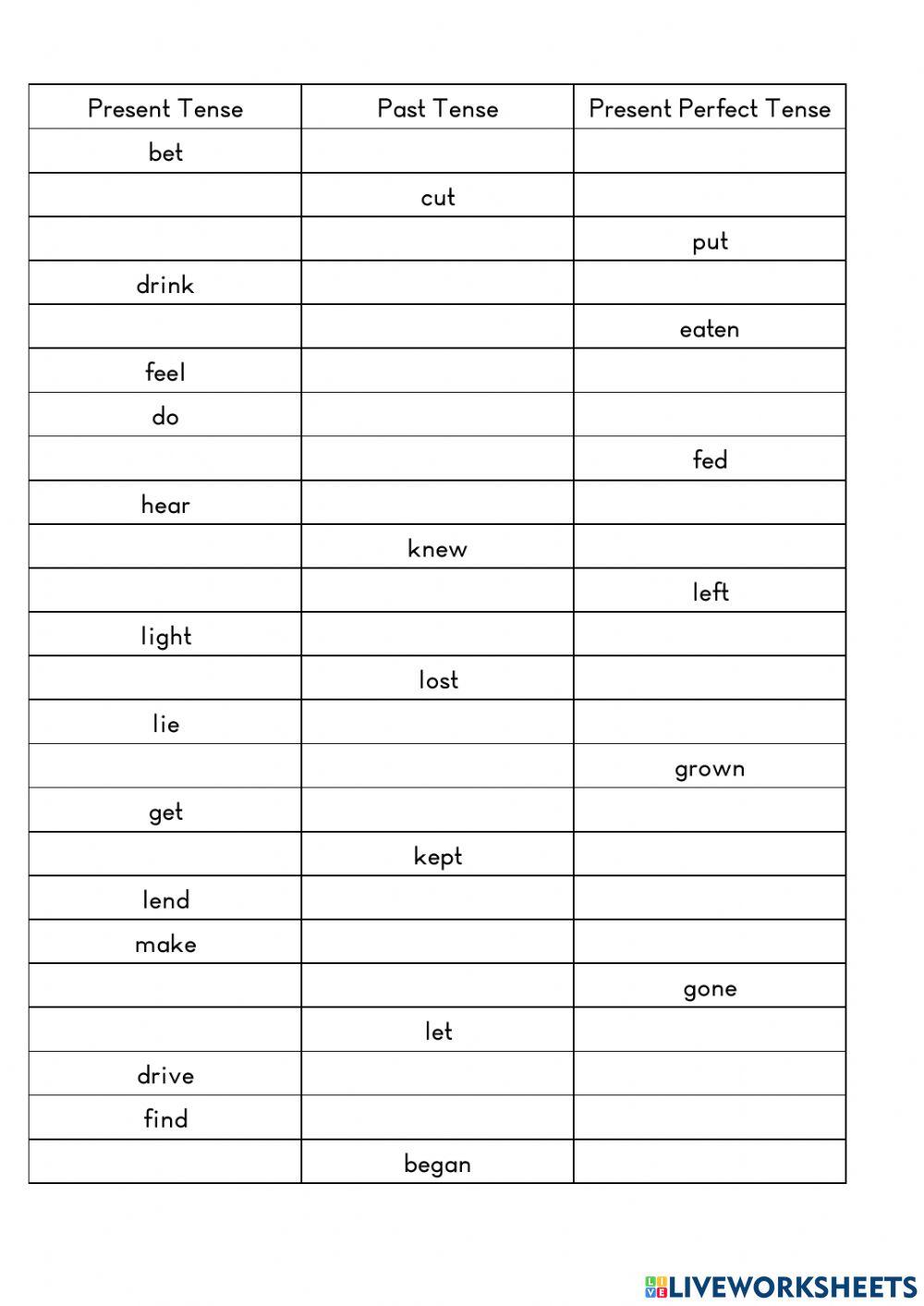 Verb tense