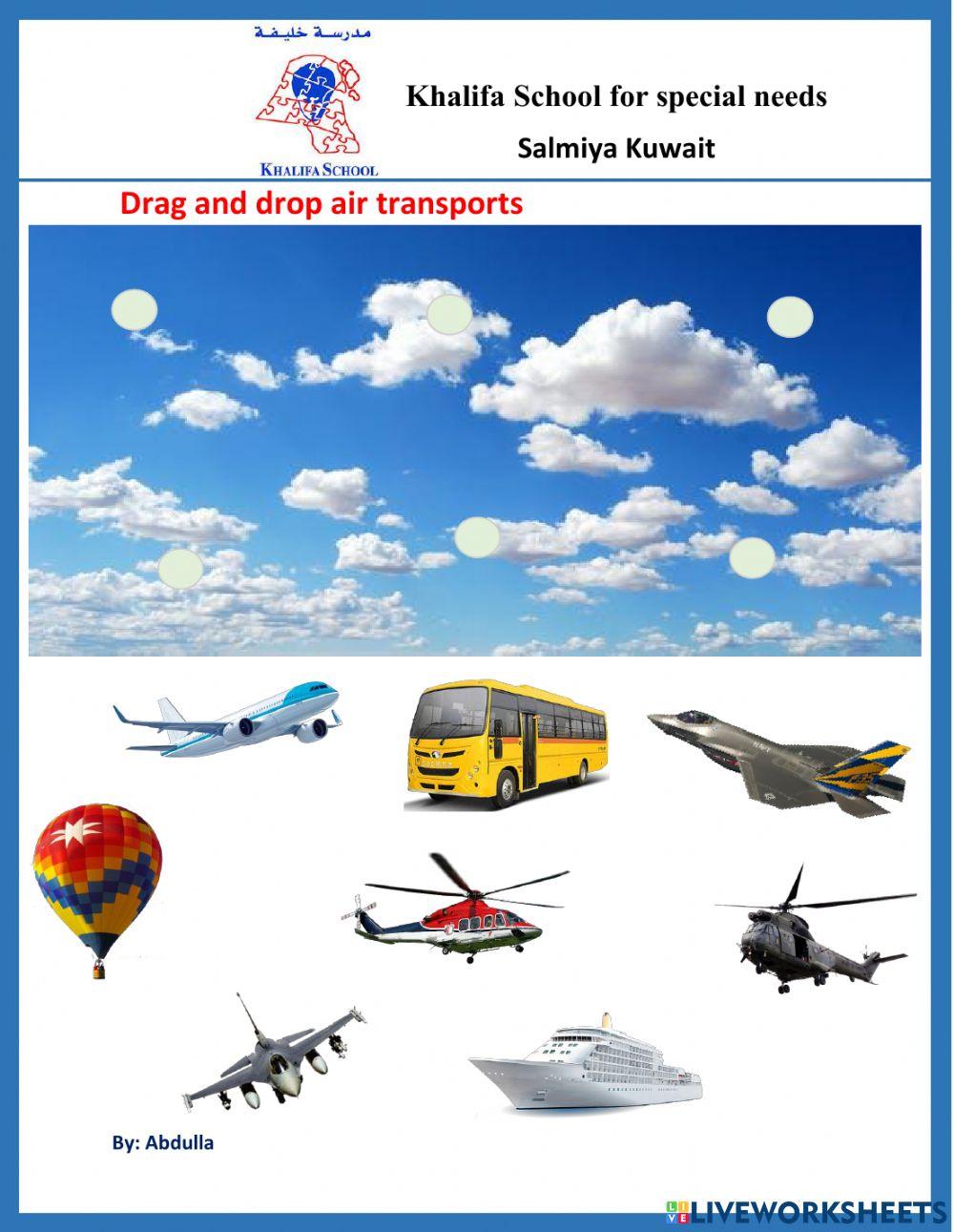 Drag and drop air transports