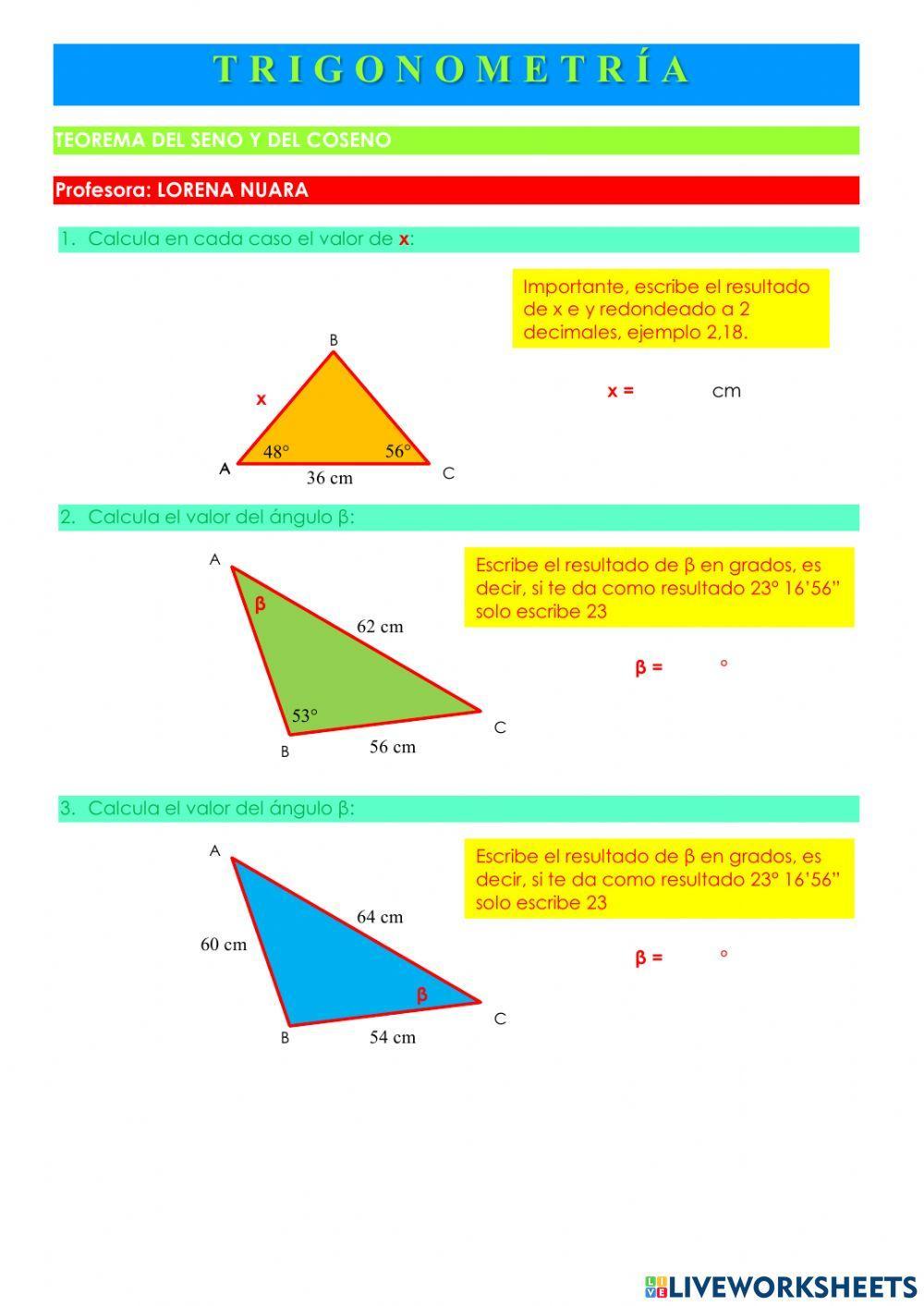 Teorema del seno y del coseno 01