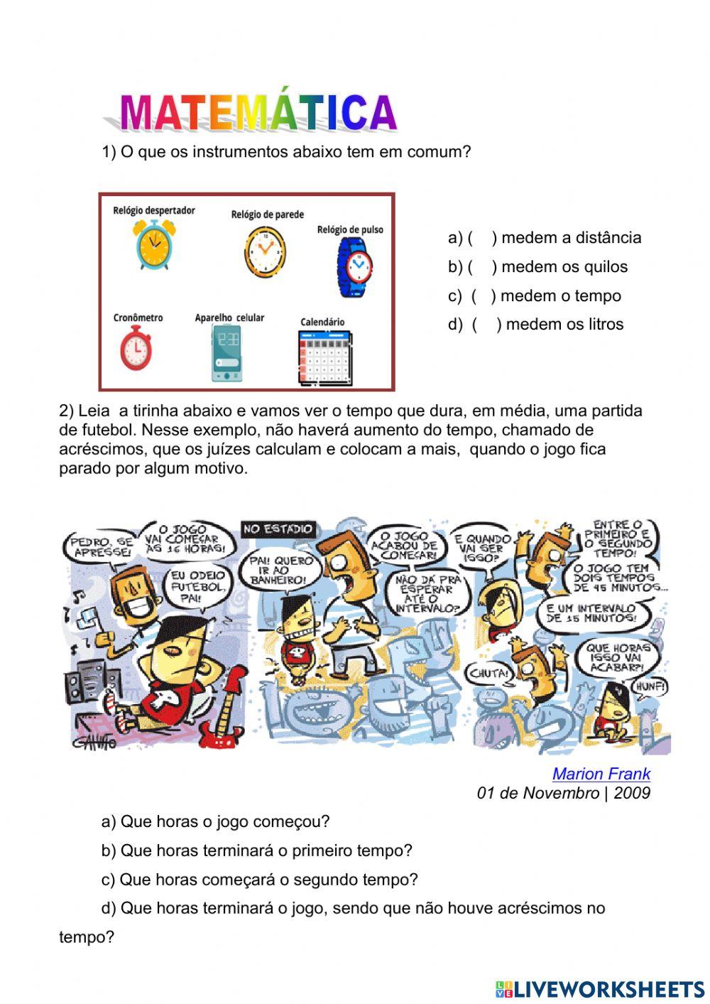 Jogo matemática com português worksheet