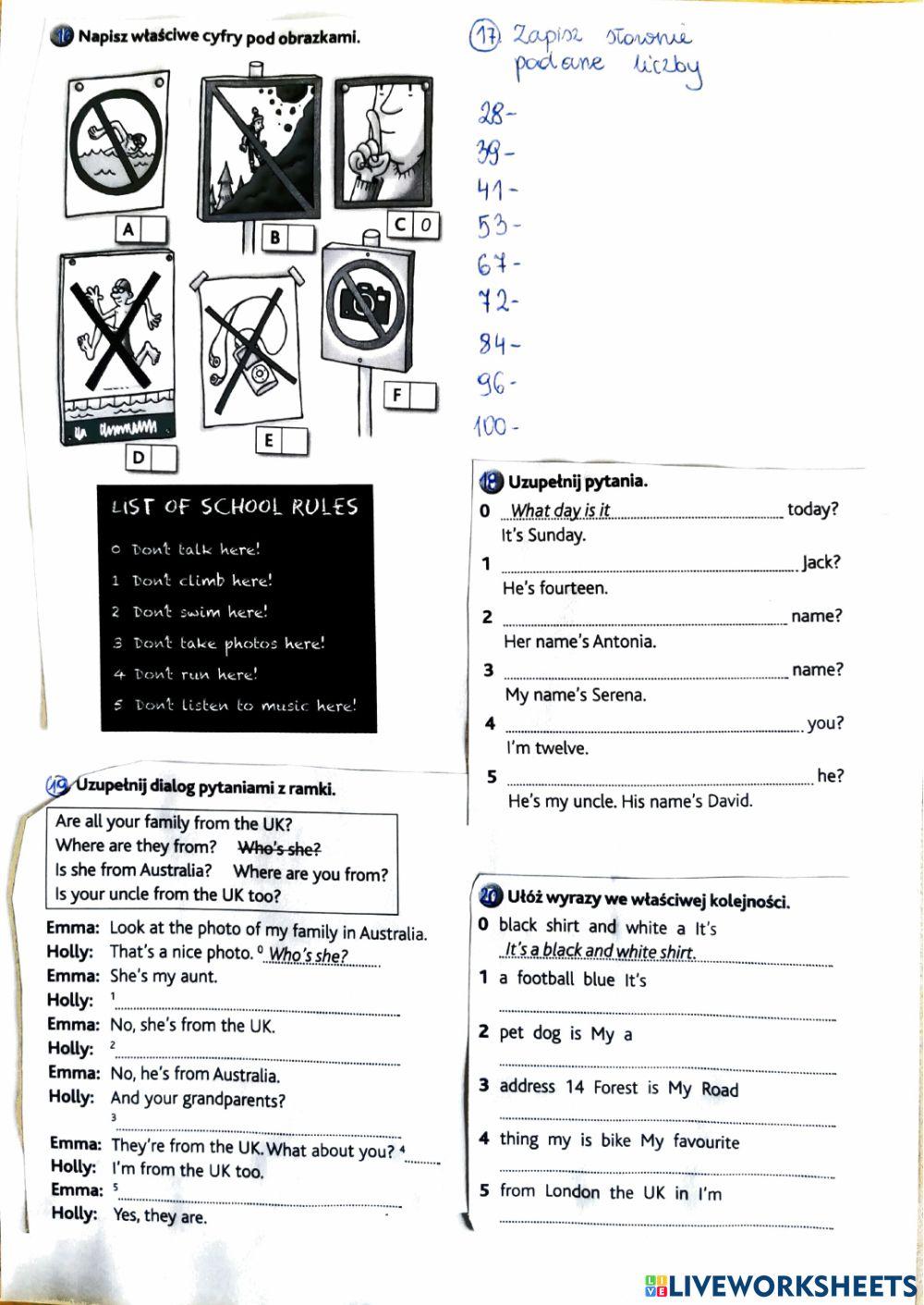 Final test today starter units 1-6