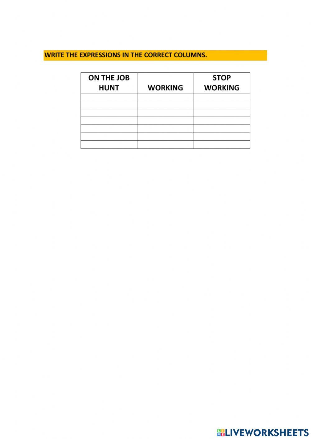 Fifth Year - Job-related expressions