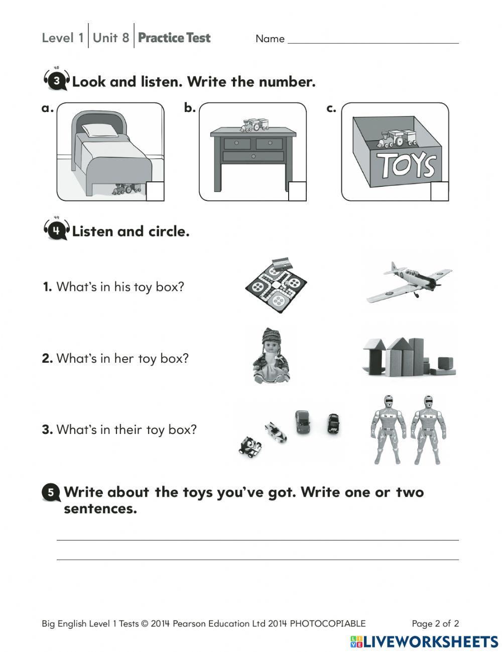 Big English 1, Test 8