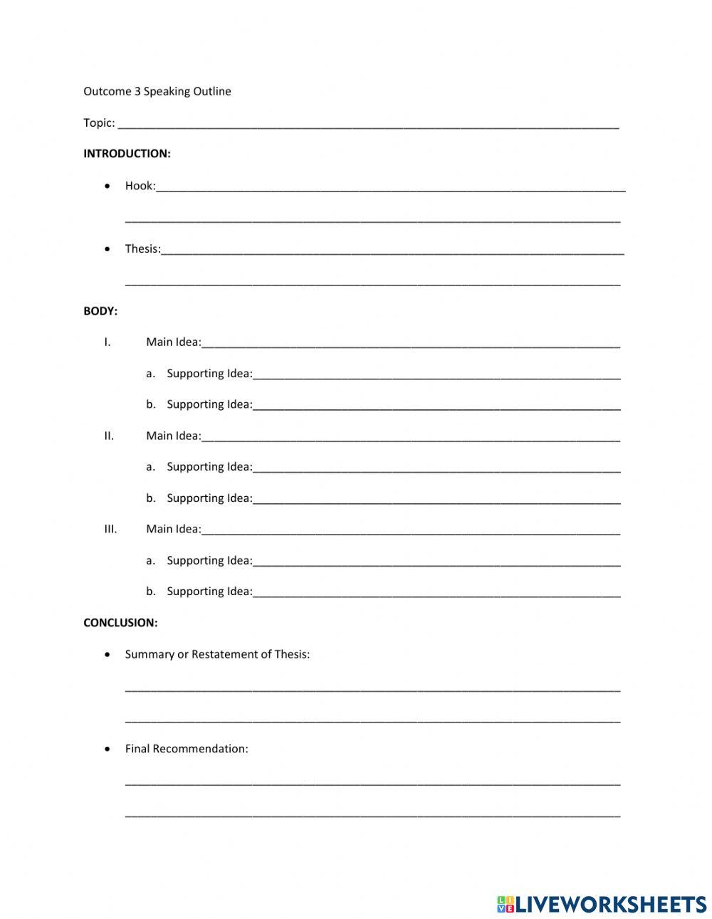 BC Lesson 13 Speaking Outline
