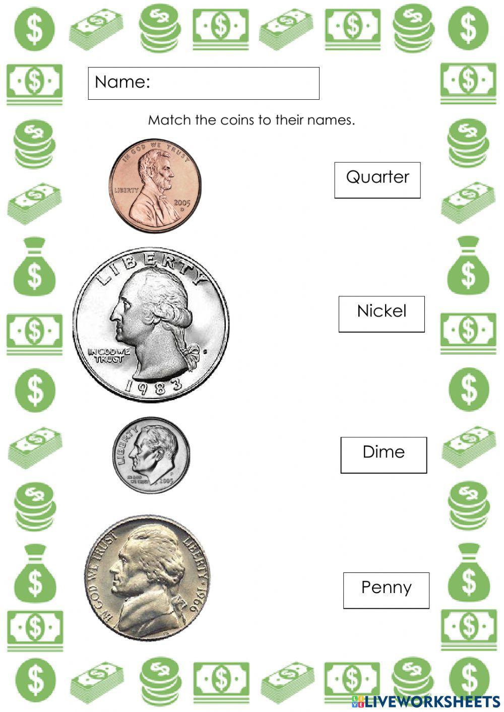 Match the coin to the name